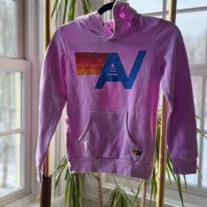 Aviator Nation Kids Hoodie in Purple with Blue and Red Accents